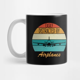 Easily distracted by planes, Travelers & Airplane Lovers. Mug